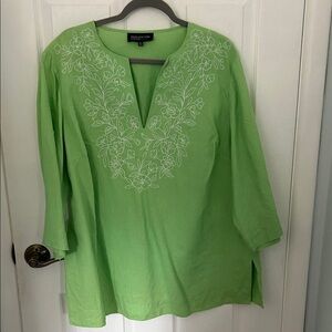 Jones New York Green Floral Tunic